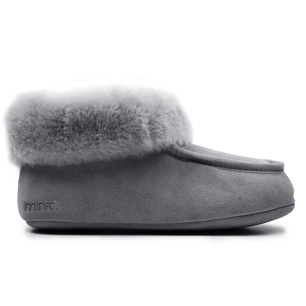 Minfot Fårskinnstofflor Sunne Grå Mocka