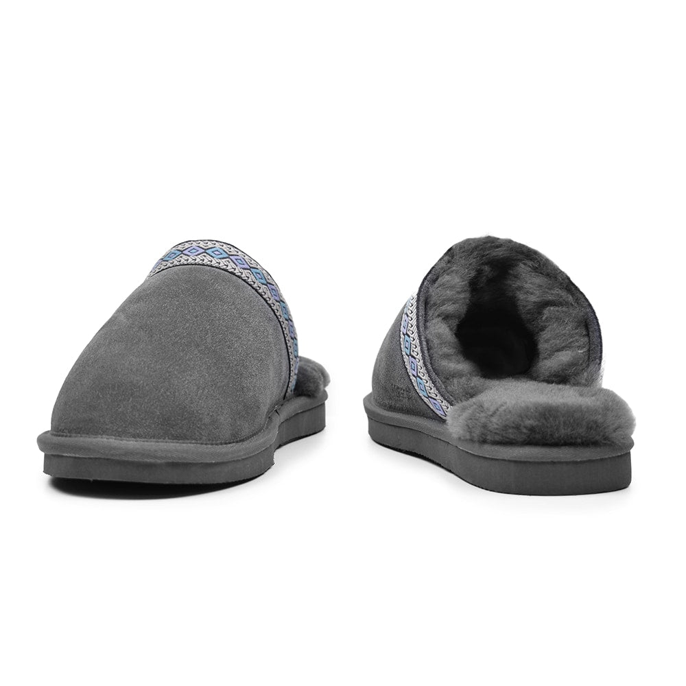 Produktbild 6 - Minfot Fårskinnstofflor Slip-on Myre med sula Grå