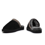 Minfot Fårskinnstofflor Slip-on Myre med sula Svart