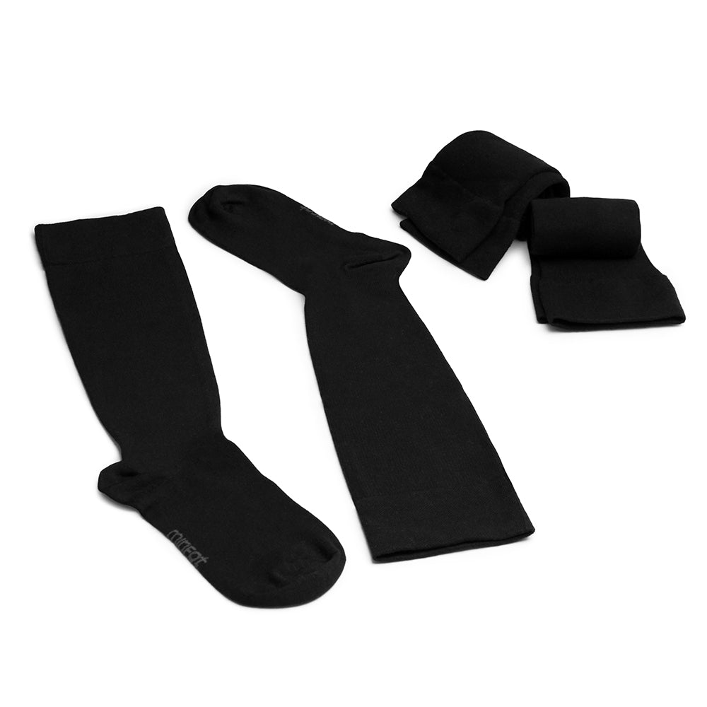 Produktbild 8 - forebygger-aderbrack-breda-bomull-stodstrumpor-svarta-3-pack