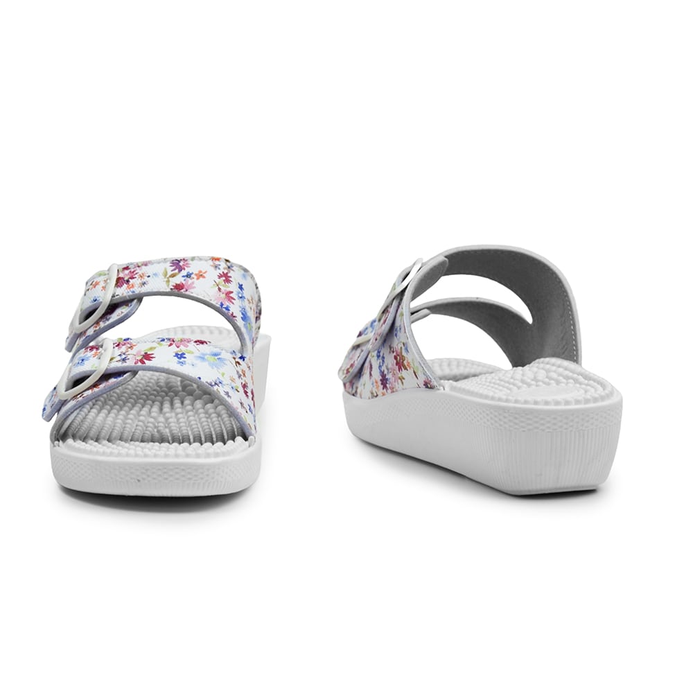 Minfot Massage Sandaler Blommig Vit