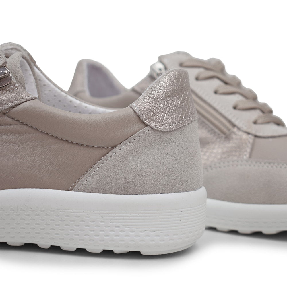 RESALE Minfot Way Sneaker Bred Stretch Zip Beige