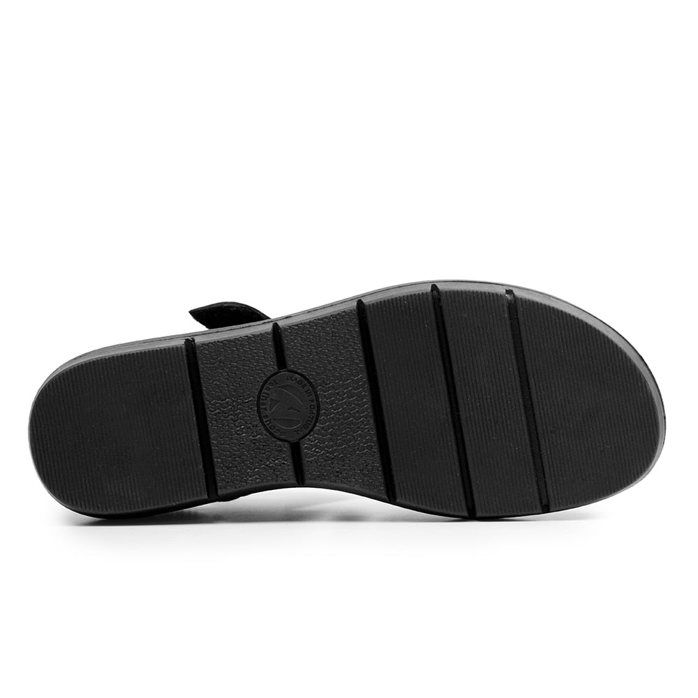 Minfot Sandal Komfort Mia med Hälkappa Nubuck Svart