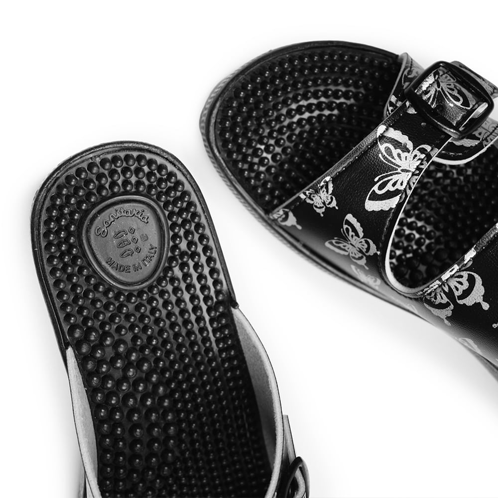 Minfot Massage Sandaler Fjäril Svart