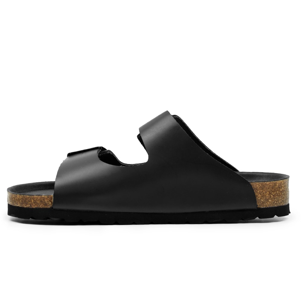Minfot Uni Bred Biosandal Skinn Svart