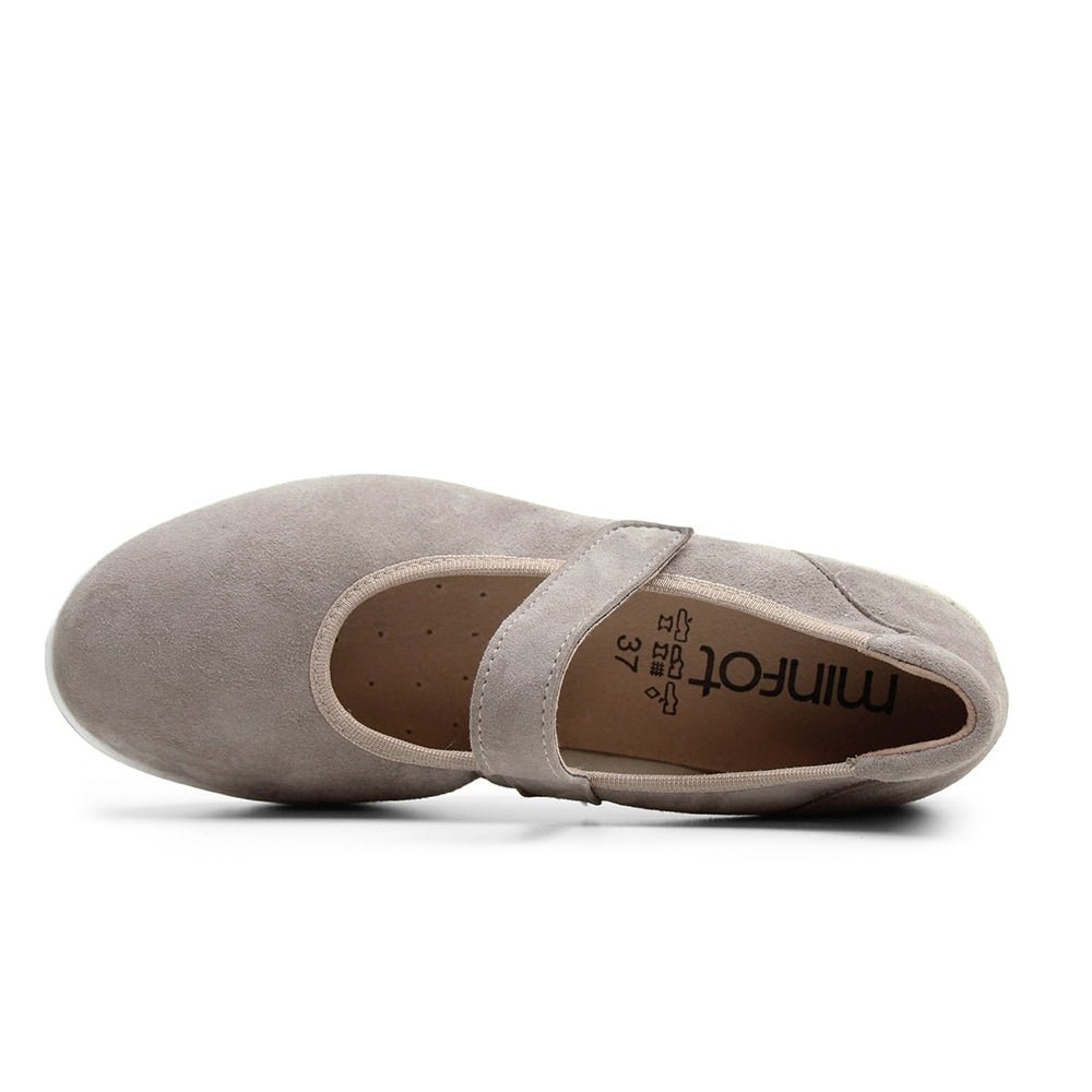 Produktbild 7 - Minfot Ballerinaskor med rem Joyce Stretch Nubuck Stone