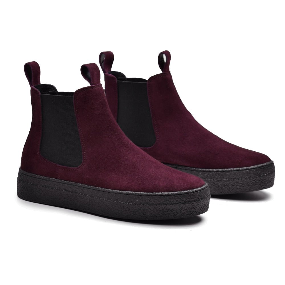 Minfot Chelsea Boots Visby Mocka Bordeaux