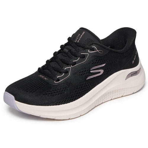 Skechers Womens Arch Fit 2.0 Slip-Ins Bold Motion Black Rose Gold