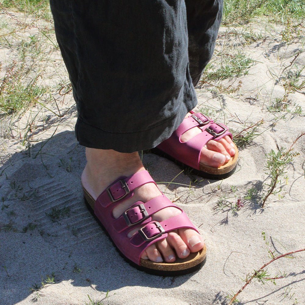 Minfot Sandaler Bio Skinn Fuxia