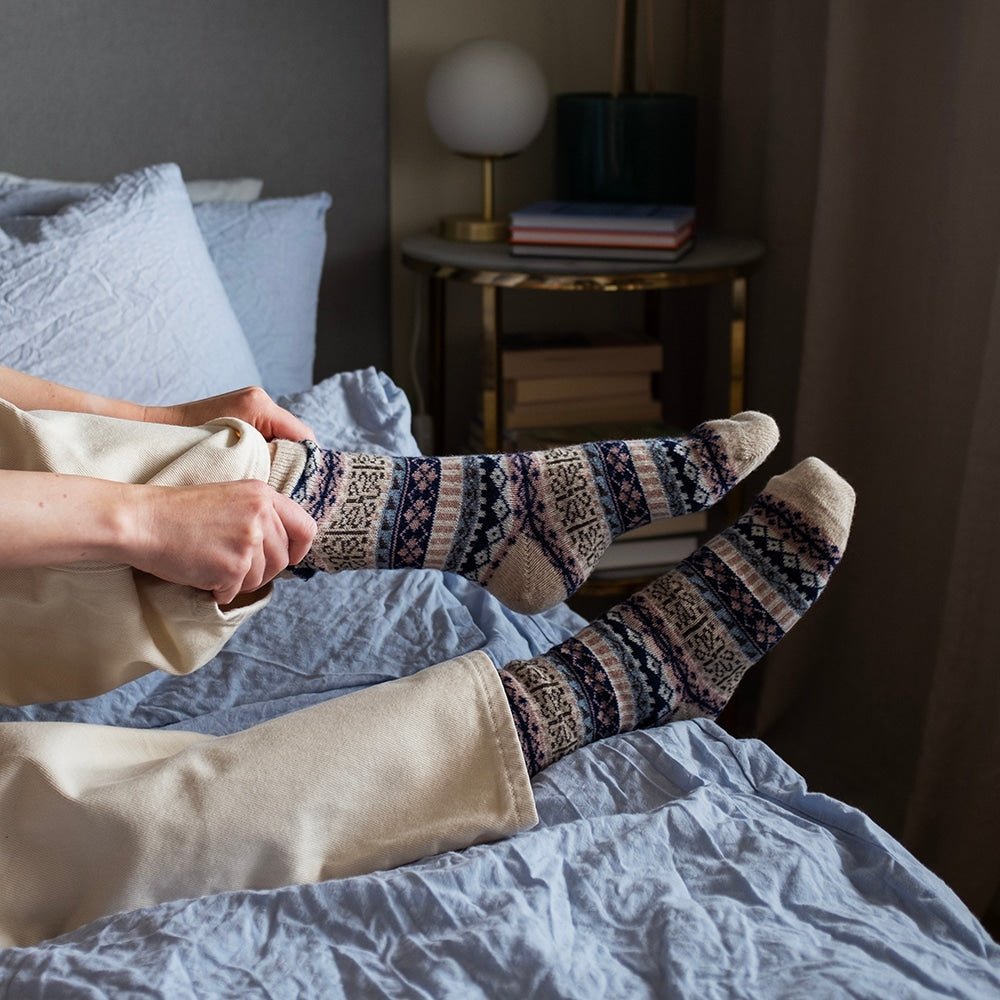 Minfot Geilo Ullstrumpor Blå 2-pack