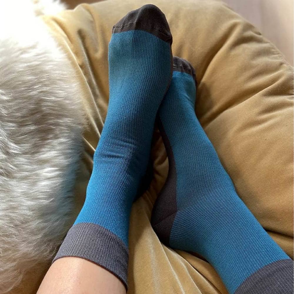 Produktbild 2 - SupCare Ankelstödstrumpor Bambu Blå Grå