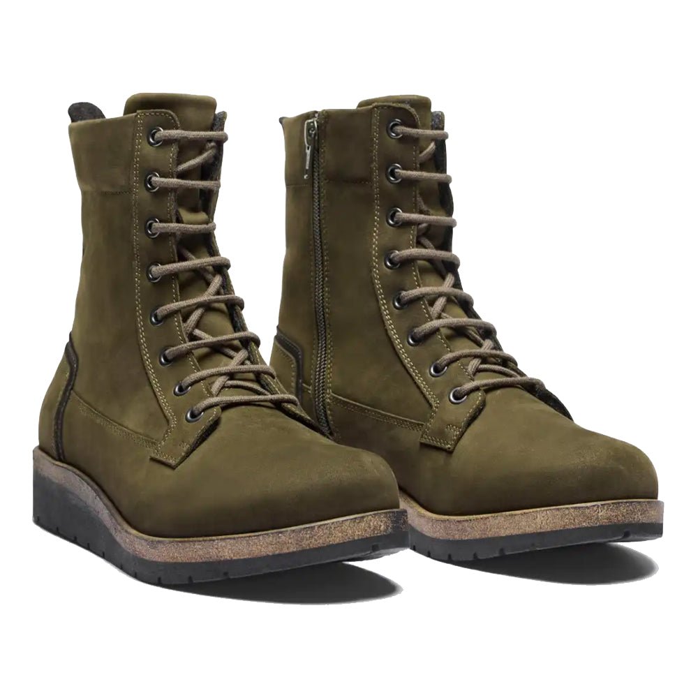 New Feet Linn Breda Boots Snörning Dragkedja Grön