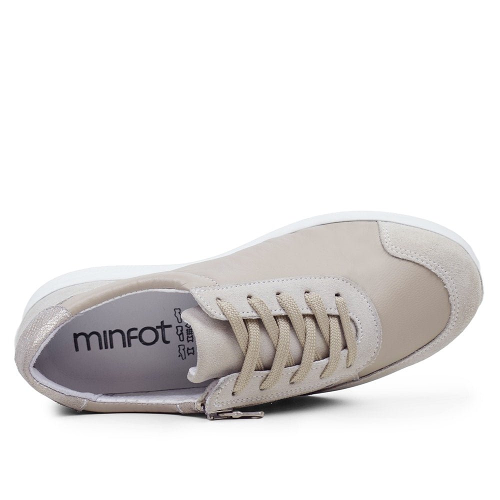 Minfot Way Sneaker Dam Bred Stretch Zip Beige