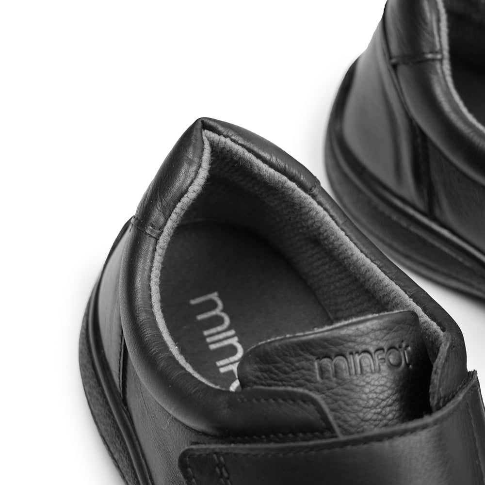 Produktbild 12 - Minfot Arthur Breda Skor Kardborre Stretch Skinn Svart