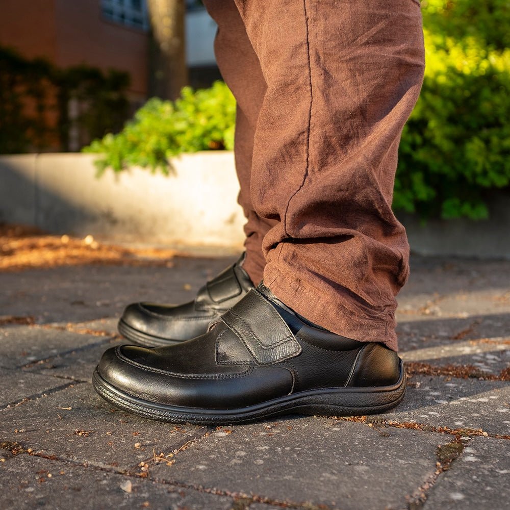 Produktbild 2 - Minfot Arthur Breda Skor Kardborre Stretch Skinn Svart