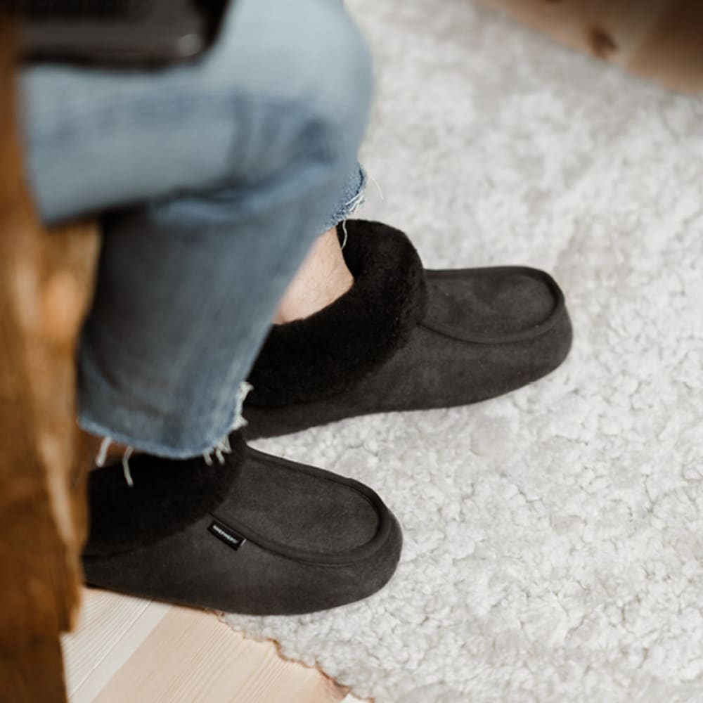 Shepherd Magnus Fårskinnstofflor Asphalt