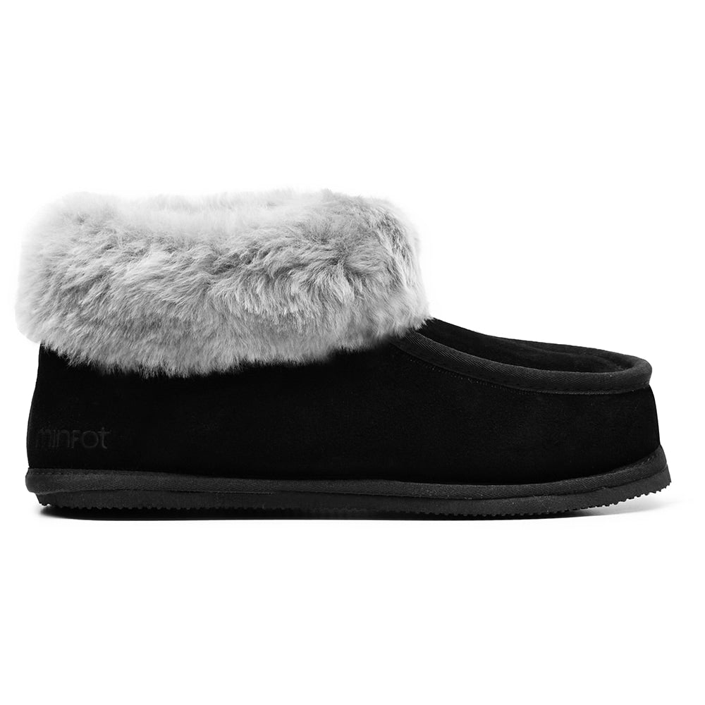 Produktbild 4 - Minfot Fårskinnstofflor Koster med sula Svart