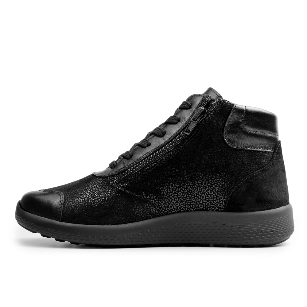 Produktbild 5 - Minfot Way Hög Sneaker Bred Stretch Svart