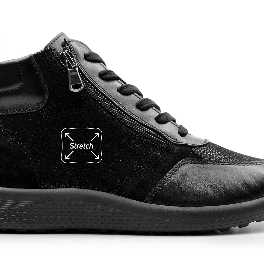Produktbild 4 - Minfot Way Hög Sneaker Bred Stretch Svart