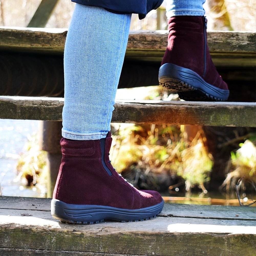 Minfot Kängor Nora Mocka Bordeaux