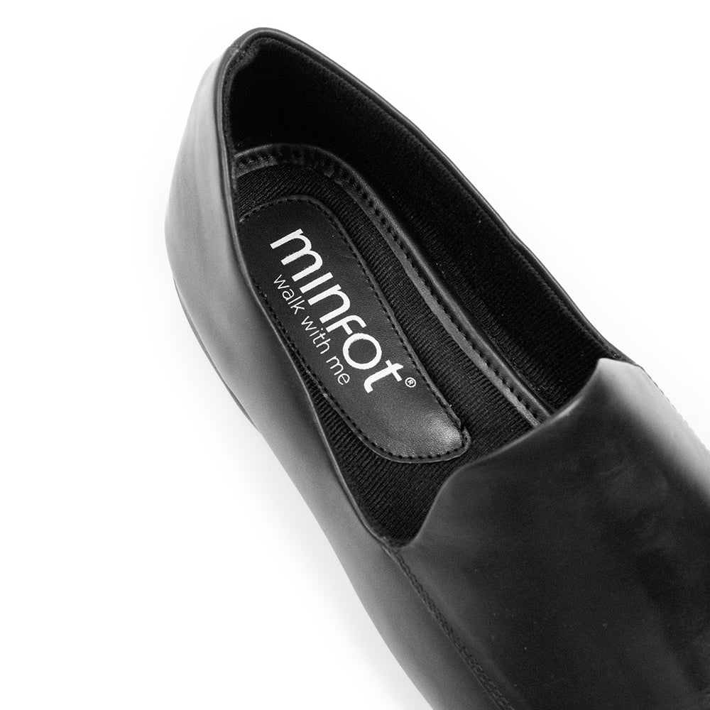 Produktbild 7 - Minfot Herrtofflor Hans Läder Hälkappa Svart