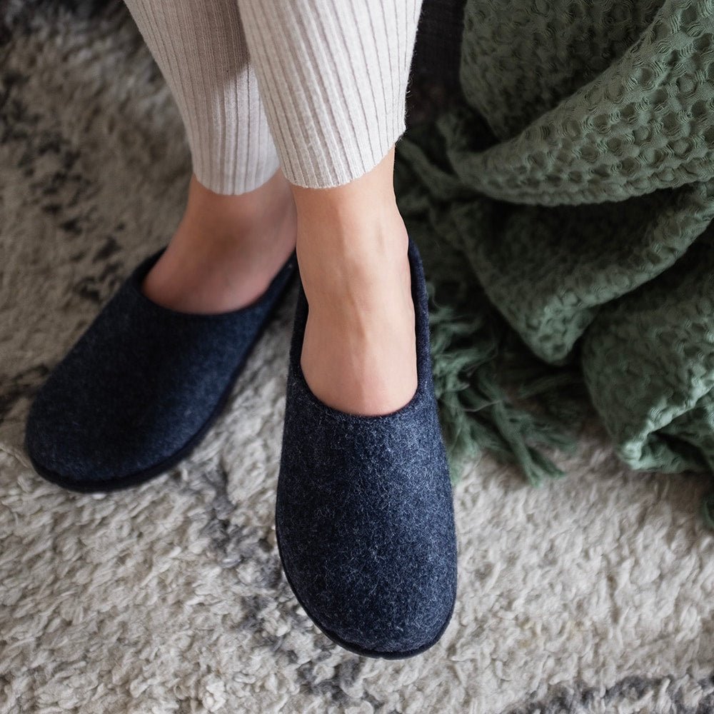 Minfot Tofflor Slip-on Viken Ull Navy