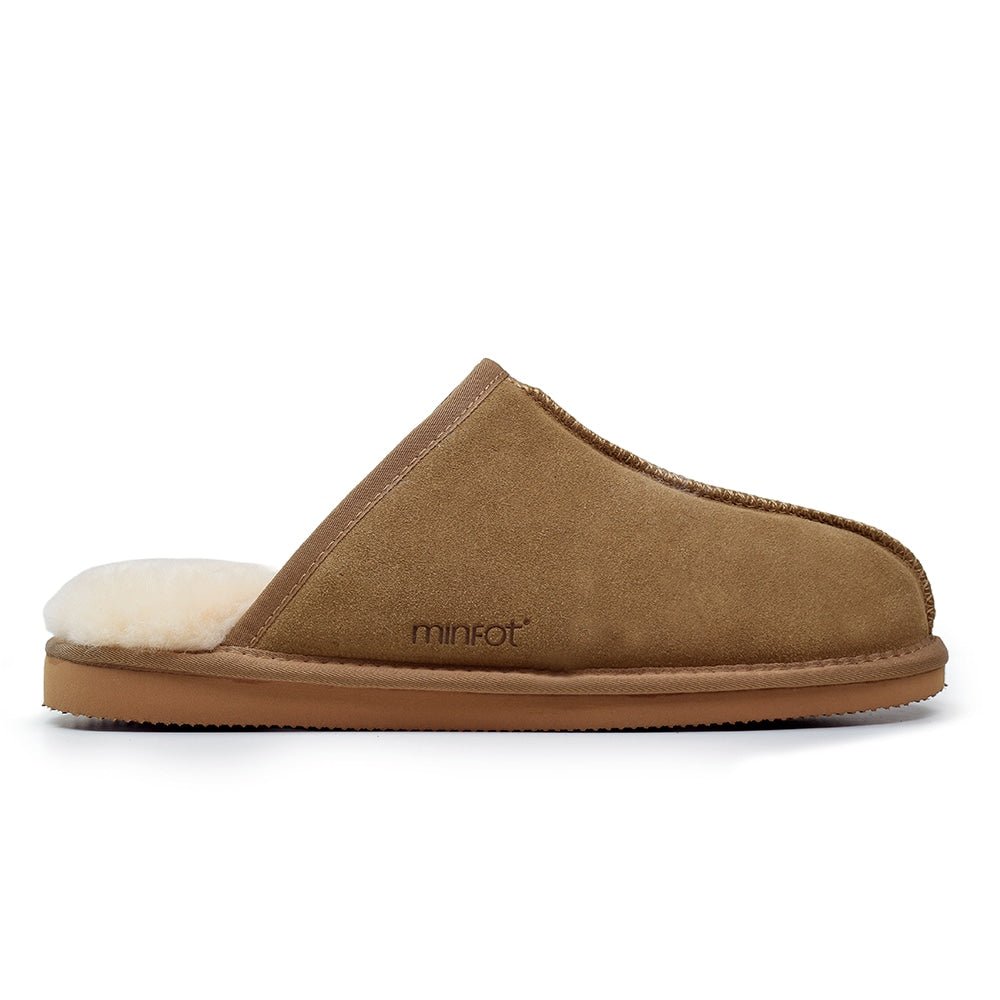 Minfot Fårskinnstofflor Slip-on Orust med sula Chestnut