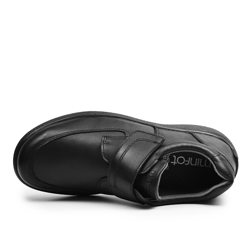 Minfot Arthur Breda Skor Kardborre Stretch Skinn Svart