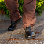 Minfot Arthur Breda Skor Kardborre Stretch Skinn Svart