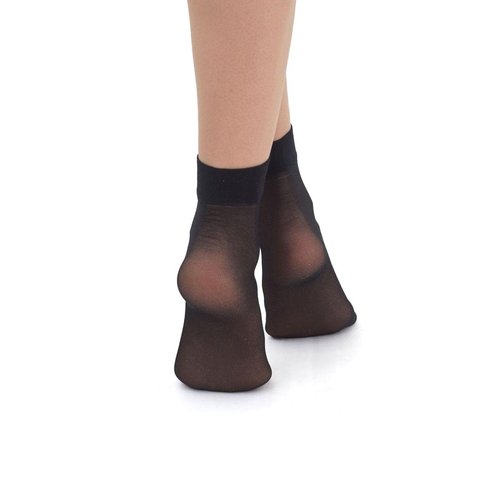 Giulia Easy Nylonstrumpor Ankel 2-pack 40 den Svart