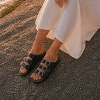 Sköna Marie Sandaler Lava Black Tumbled
