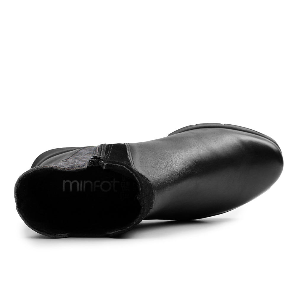 Produktbild 6 - Minfot Zon Chelsea Boots med zip Stretch Läder Svart Leopard