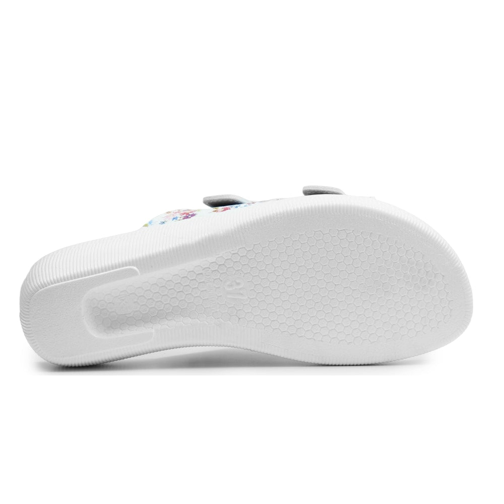 Minfot Massage Sandaler Blommig Vit