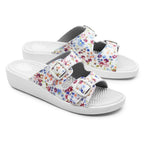 Minfot Massage Sandaler Blommig Vit