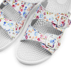 Minfot Massage Sandaler Blommig Vit