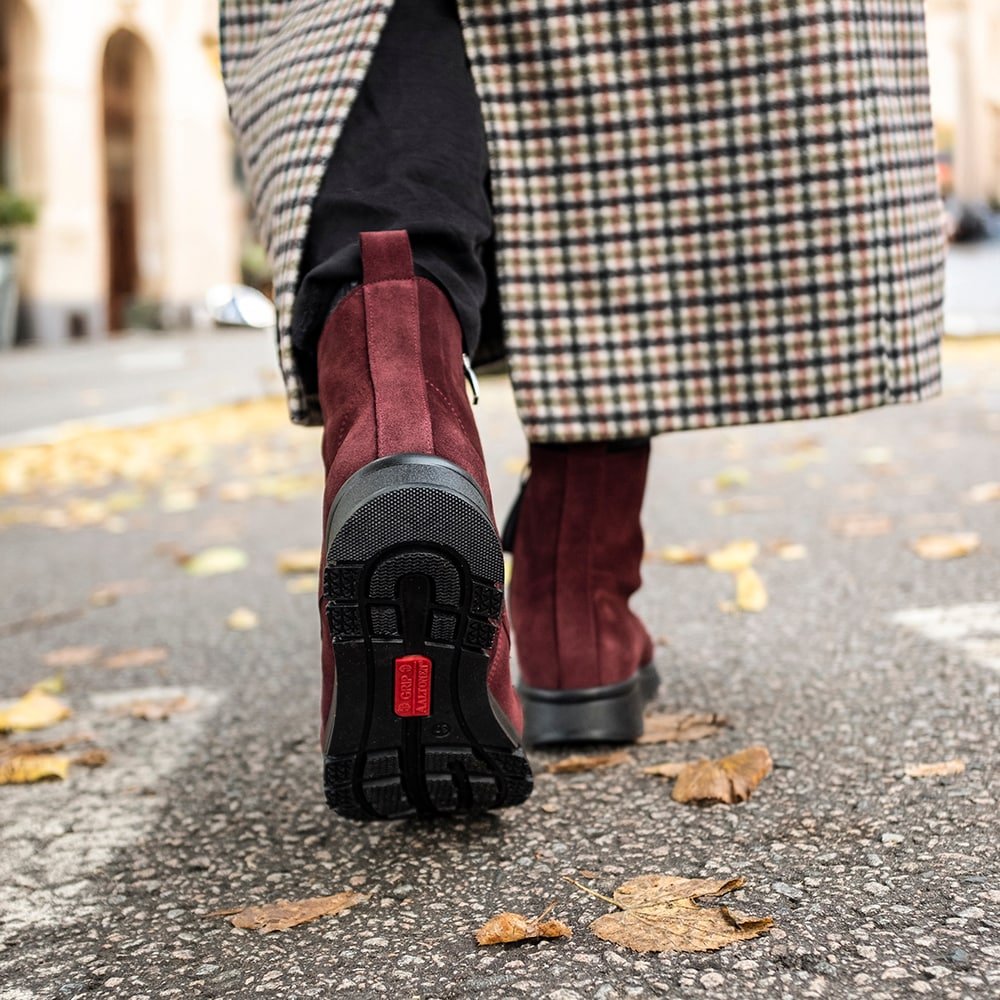 Produktbild 2 - Minfot Aaltonen Vinterkängor Grip+ Zip Kiitos Mocka Ull Bordeaux