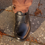 Minfot Arthur Breda Skor Kardborre Stretch Skinn Svart