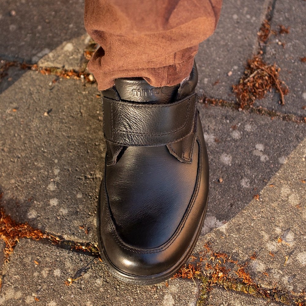 Produktbild 14 - Minfot Arthur Breda Skor Kardborre Stretch Skinn Svart