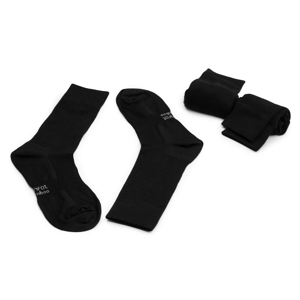 Produktbild 5 - minfot-crew-temperaturreglerande-bambustrumpor-svart-3-pack