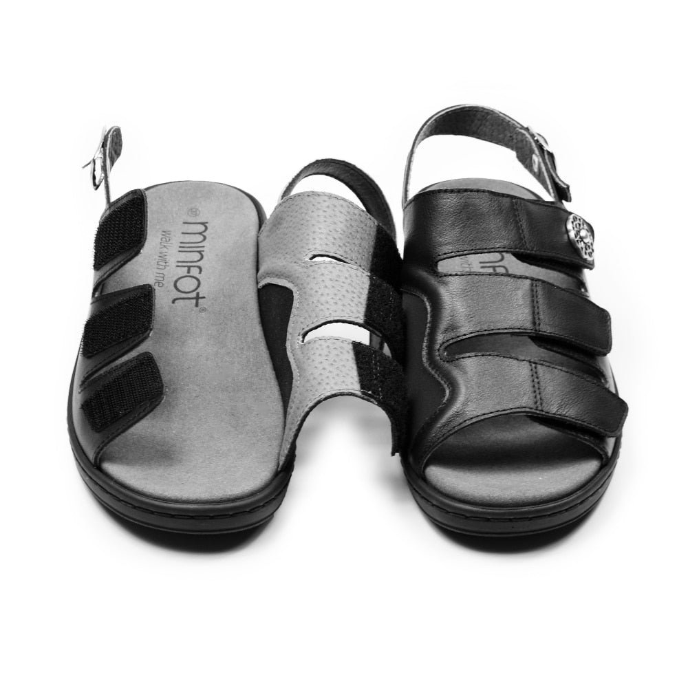 Produktbild 11 - Minfot Sandaler Hallux Valgus Dahlia Hälrem Svart