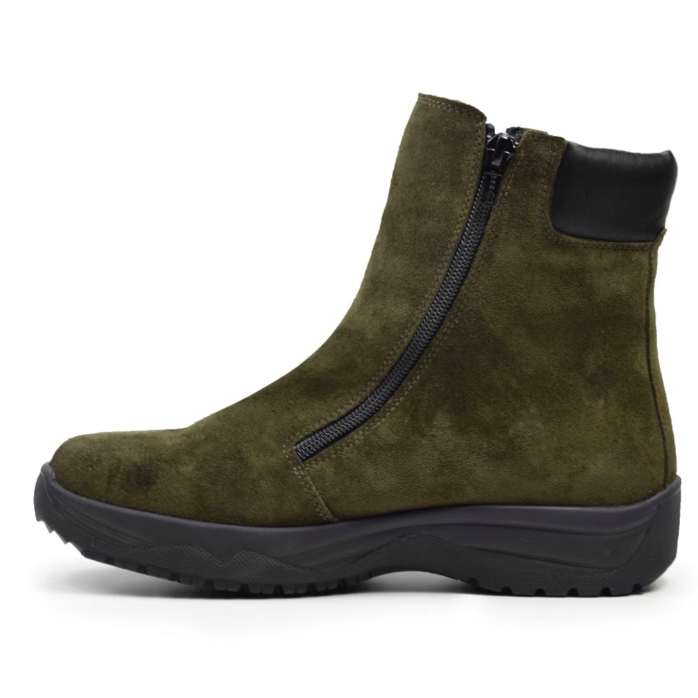 Minfot Dubbskor Boden Mocka Ull Mörkgrön