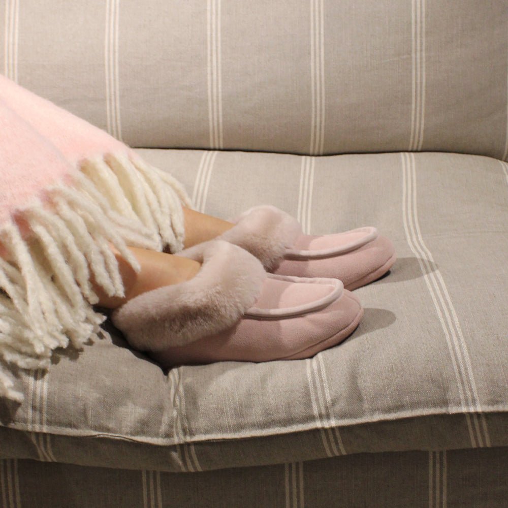 Minfot Fårskinnstofflor Sunne Rose Mocka