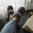 Minfot Fårskinnstofflor Slip-on Duved med sula Ljusgrå