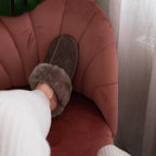 Minfot Fårskinnstofflor Slip-on Duved med sula Stone