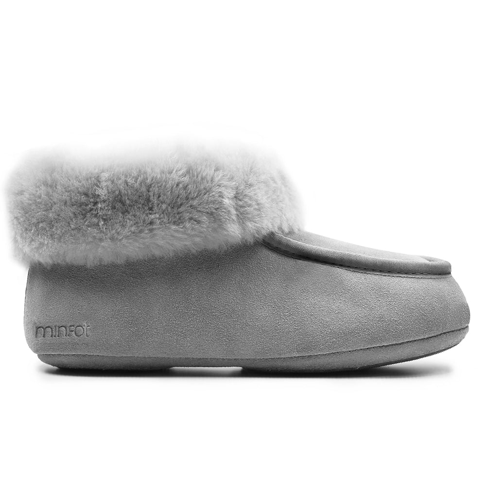 Produktbild 4 - Minfot Fårskinnstofflor Hemse Med Sula Ljusgrå