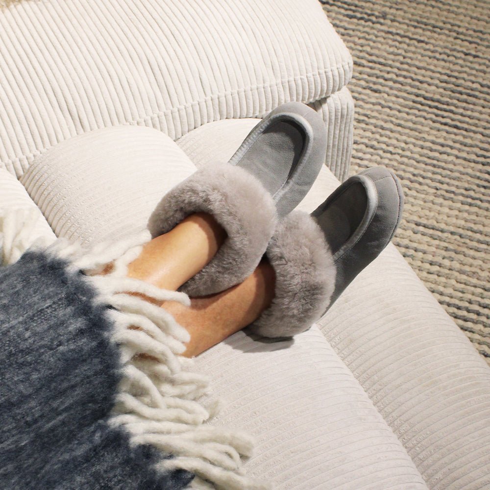 Produktbild 2 - Minfot Fårskinnstofflor Sunne Ljusgrå