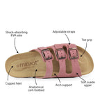 Minfot Lo Biosandaler Dam Mocka Anatomisk 3-remmar Rosa