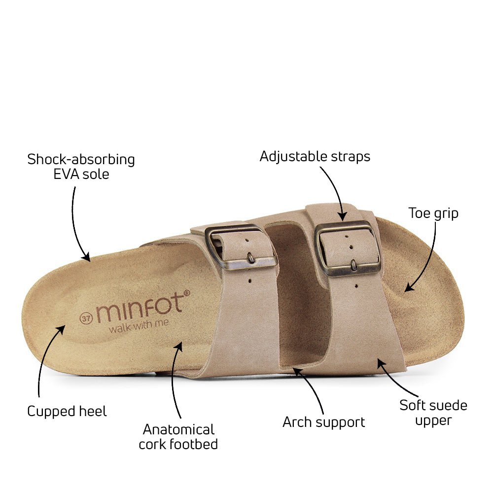 Minfot Moa Biosandaler Dam Mocka Anatomisk 2-remmar Beige