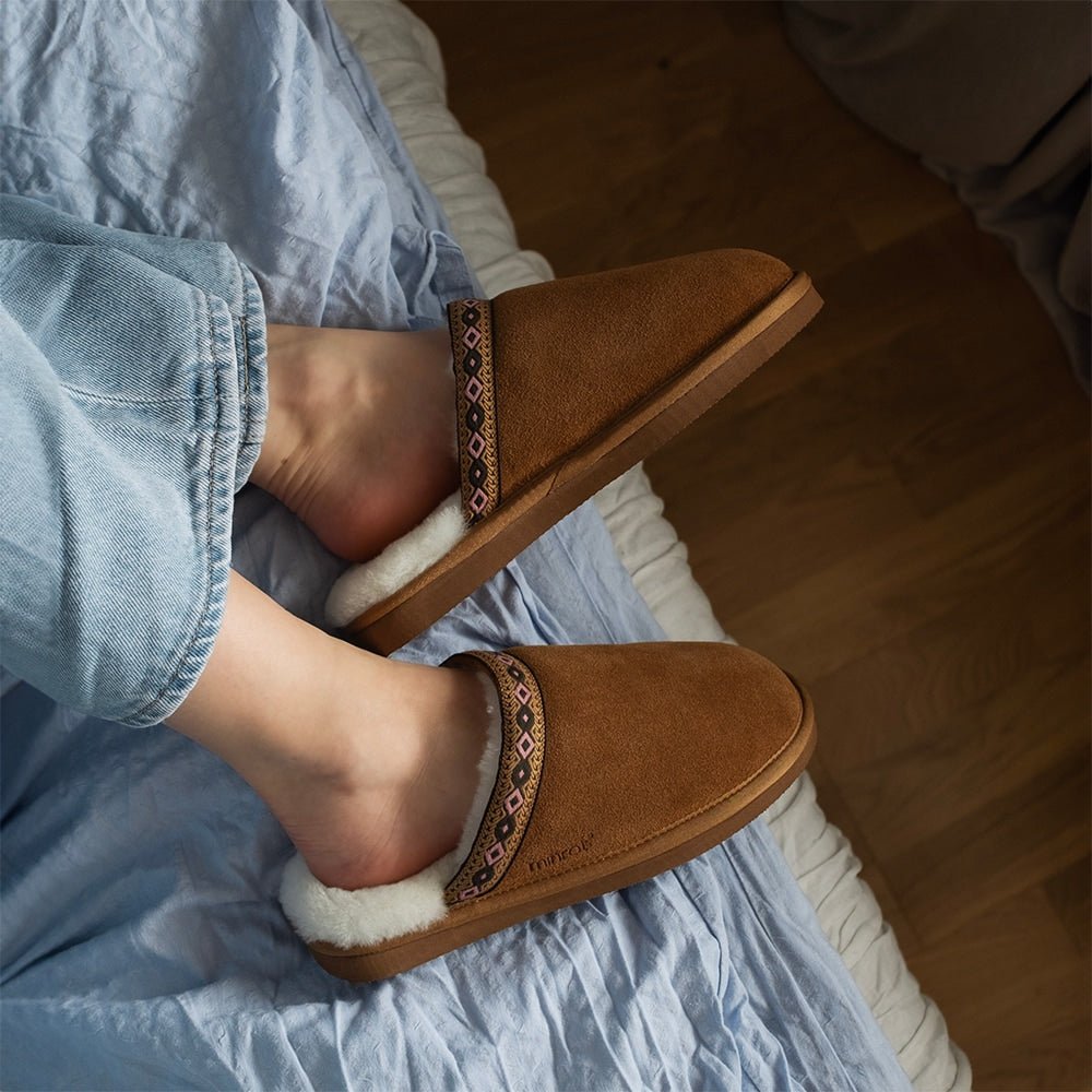 Produktbild 2 - Minfot Fårskinnstofflor Slip-on Myre med sula Chestnut