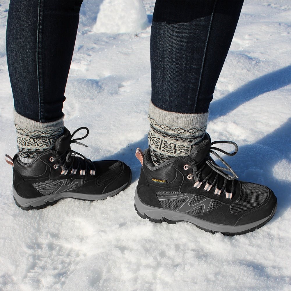 Minfot Snowgrip Dubbskor Vattentät Grå Rosa